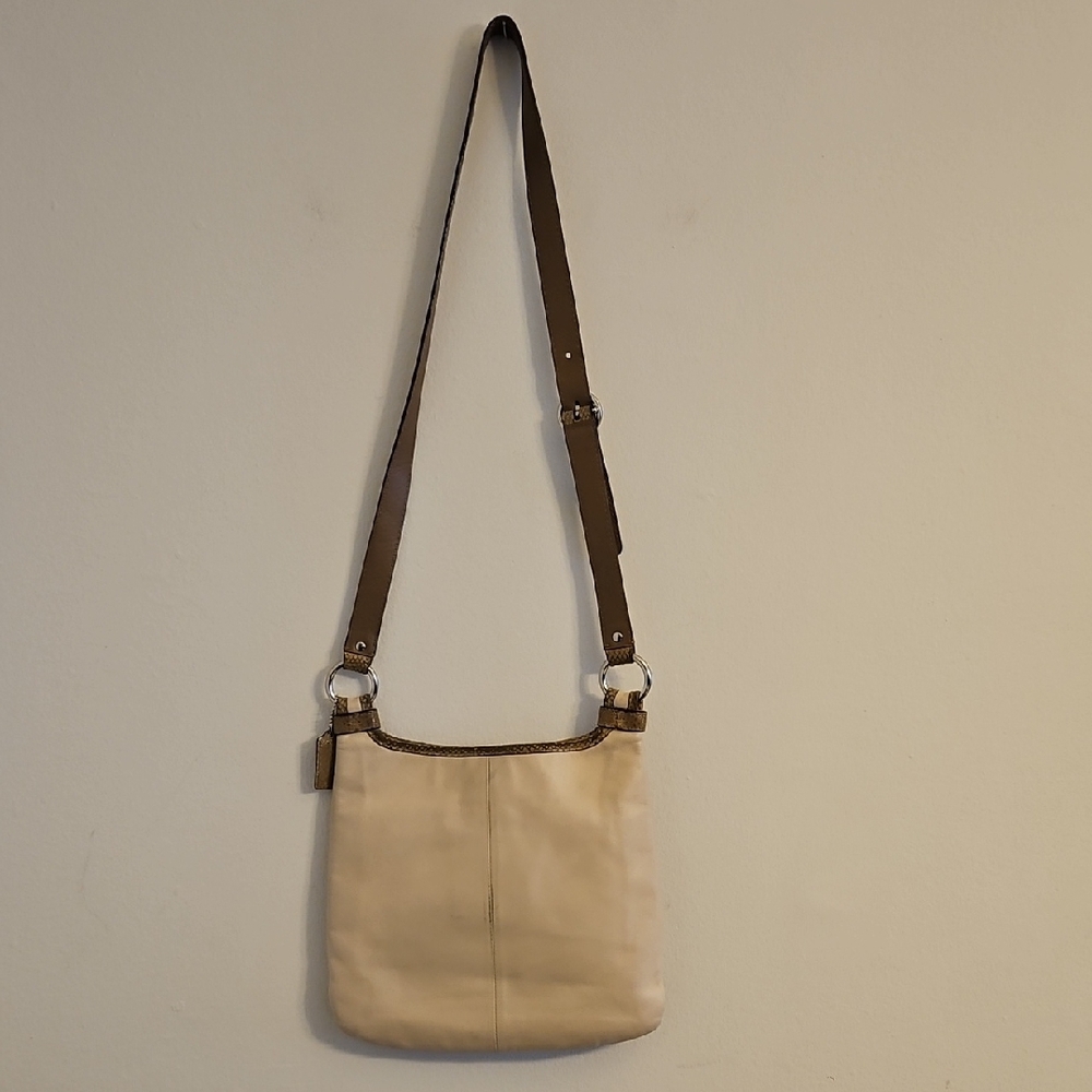Coach Cream and Tan Crossbody Bag - Picture 5 of 10